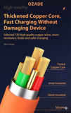 OZADE 120W Super Fast Charging Data Cable with LED Display, Compatible with Type-C 3-in-1 Charging Cable