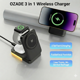 OZADE 3 in 1 Charging Station for iPhone - Wireless Charger for Apple Products Multiple Devices - Charging Dock Stand for AirPods (for iPhone 17 16e 16 15 14 13 pro 12 11 X Max)