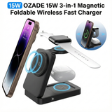 OZADE 3 in 1 Charging Station for iPhone - Wireless Charger for Apple Products Multiple Devices - Charging Dock Stand for AirPods (for iPhone 17 16e 16 15 14 13 pro 12 11 X Max)